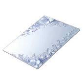 Bloc-notes Fleurs Ornementales Bleues avec Perles (Incliné)