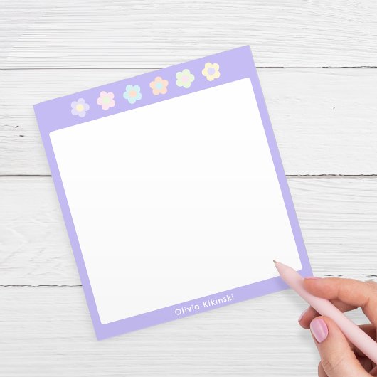 Bloc-notes Fleurs Pastel Non Ligné Violet