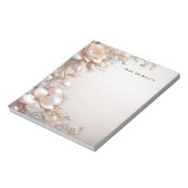 Bloc-notes Fleurs Rose Pâle et Blanches (Tourné)