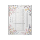 Bloc-notes Fleurs sauvages d'aquarelle hebdomadair (Tourné)