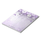 Bloc-notes Fleurs Violettes avec Perles Pendantes (Tourné)