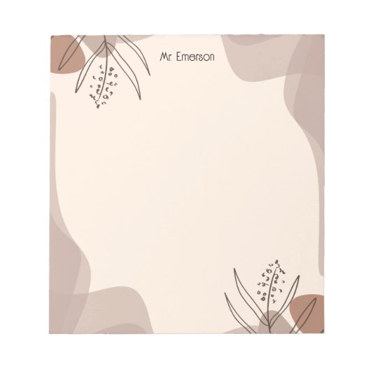 Bloc-notes floral à croquis simple (Devant)