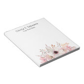 Bloc-notes floral à l'aquarelle élégant (Incliné)