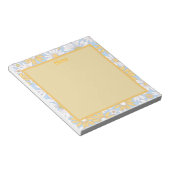Bloc-notes floral bleu, jaune et blanc (Incliné)