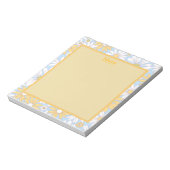 Bloc-notes floral bleu, jaune et blanc (Tourné)