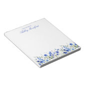 Bloc-notes floral bleu personnalisé (Incliné)