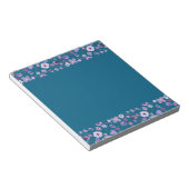 Bloc-notes floral - Bordure Turquoise profonde Lux (Incliné)