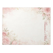 Bloc-notes floral chrétien nom personnalisé (Devant)