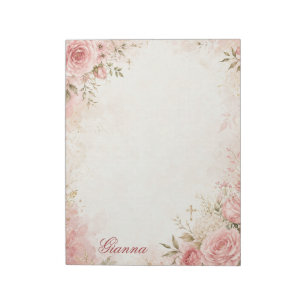 Bloc-notes floral chrétien personnalisé
