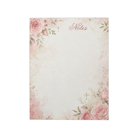 Bloc-notes floral chrétien personnalisé (Tourné)