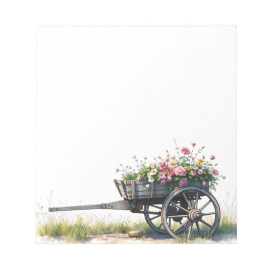 Bloc-notes floral de fleurs printanières aquarelle (Devant)