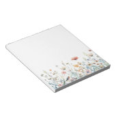 Bloc-notes floral de fleurs printanières aquarelle (Incliné)