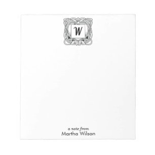 Bloc-notes floral de Mongram d'art déco