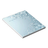 Bloc-notes floral décoratif bleu (Incliné)