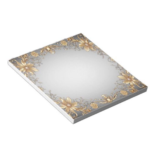 Bloc-notes floral doré (Incliné)