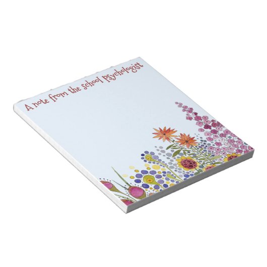 Bloc-notes floral du psychologue de l'école (Incliné)