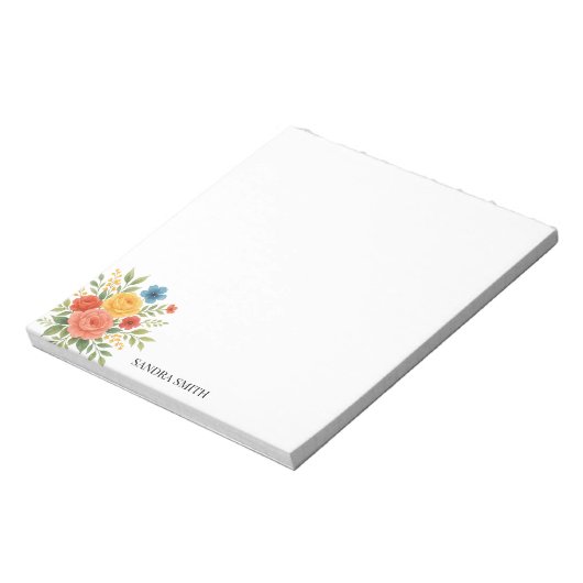 Bloc-notes floral élégant (Tourné)