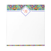 Bloc-notes floral fleuri brillant en paisley (Devant)