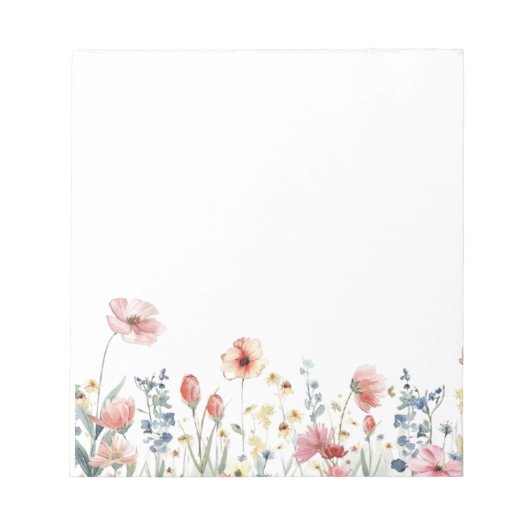 Bloc-notes floral Fleurs printanières aquarelle co (Devant)