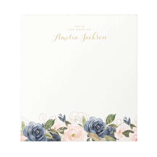 Bloc-notes floral flush marine Stationery personna (Devant)