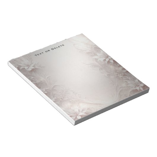 Bloc-notes floral ivoire blanc (Incliné)