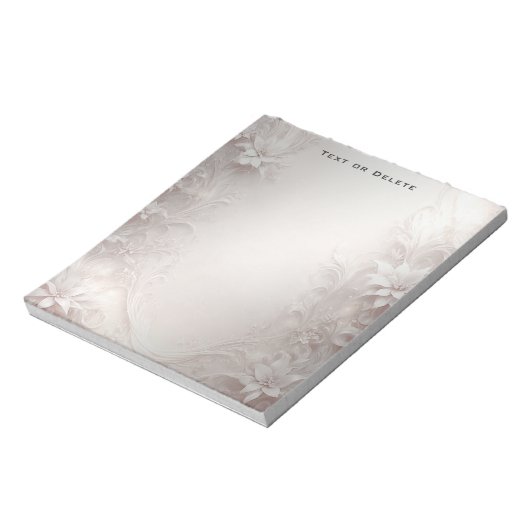 Bloc-notes floral ivoire blanc (Tourné)