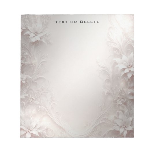 Bloc-notes floral ivoire blanc (Devant)