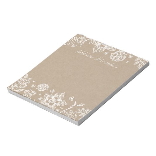 Bloc-notes floral Kraft Rustique (Tourné)
