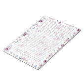 Bloc-notes floral, Laillé, Violet/Bleu (Incliné)