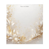 Bloc-notes floral or blanc (Devant)