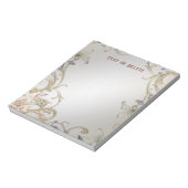 Bloc-notes floral or blanc (Tourné)