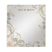 Bloc-notes floral or blanc (Devant)