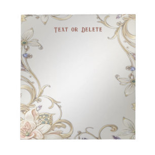 Bloc-notes floral or blanc