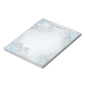 Bloc-notes floral orné bleu (Tourné)