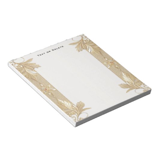 Bloc-notes floral orné d'or (Incliné)