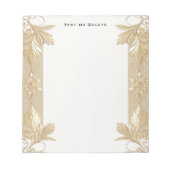 Bloc-notes floral orné d'or (Devant)