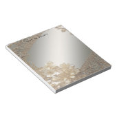 Bloc-notes floral orné d'or moderne (Incliné)