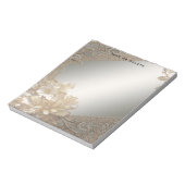 Bloc-notes floral orné d'or moderne (Tourné)