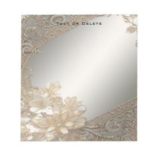 Bloc-notes floral orné d'or moderne