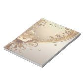 Bloc-notes floral orné doré (Tourné)