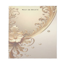 Bloc-notes floral orné doré