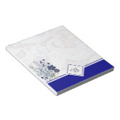 bloc-notes floral paisley bleu (Incliné)