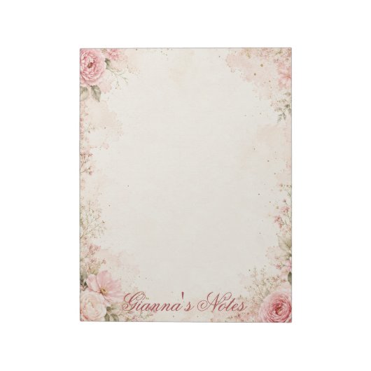 Bloc-notes floral personnalisé (Tourné)