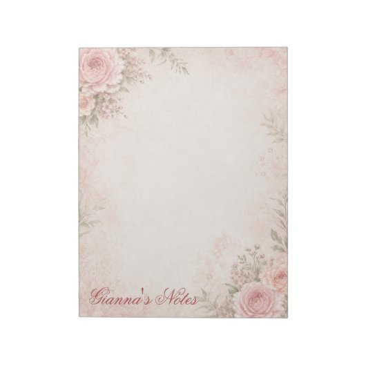 Bloc-notes floral personnalisé (Tourné)
