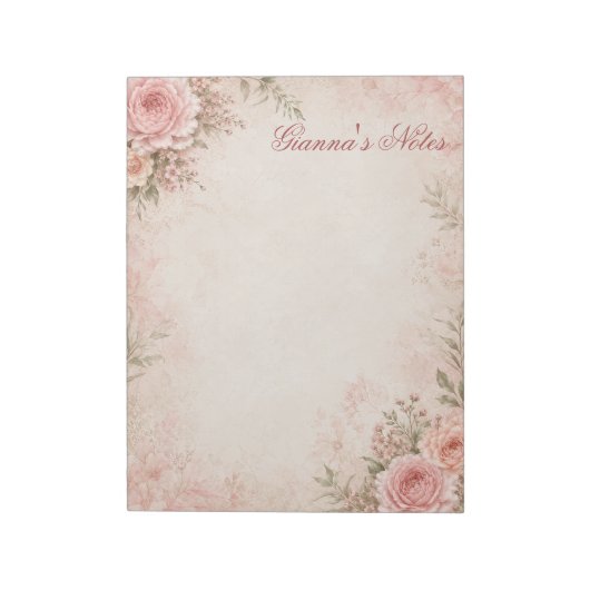 Bloc-notes floral personnalisé (Tourné)