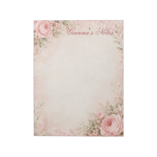 Bloc-notes floral personnalisé (Tourné)