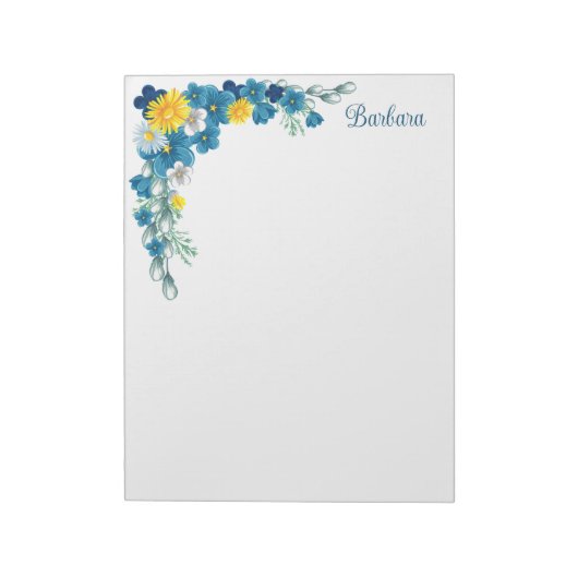Bloc-notes floral personnalisé (Tourné)