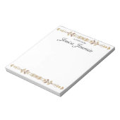 Bloc-notes floral personnalisé | Bloc-notes de nom (Tourné)