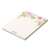 Bloc-notes floral personnalisé VOTRE TEXTE Cadeau (Tourné)