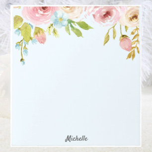 Bloc-notes floral personnalisé VOTRE TEXTE Cadeau